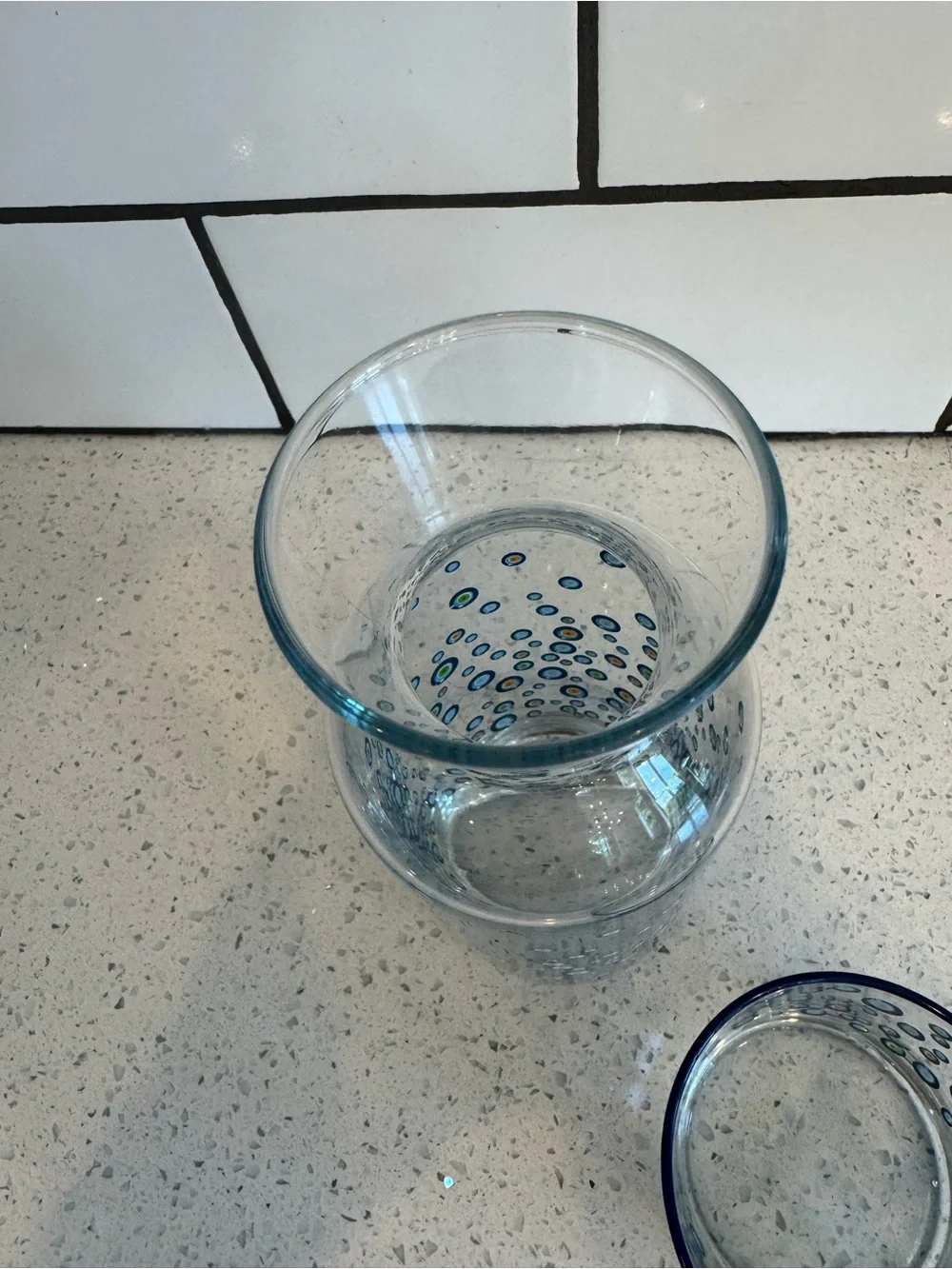 Rakle Glassware Evil Eye Watchful Eye Tumble-Up Carafe & Small Drinking Glass
